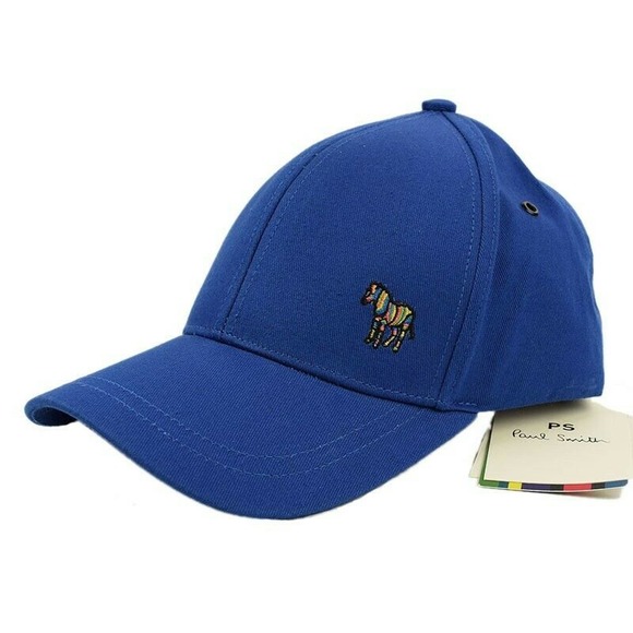 PS by PAUL SMITH Mens Blue Embroidered Zebra Cotton Baseball Cap ONE SIZE NWT - Picture 1 of 3